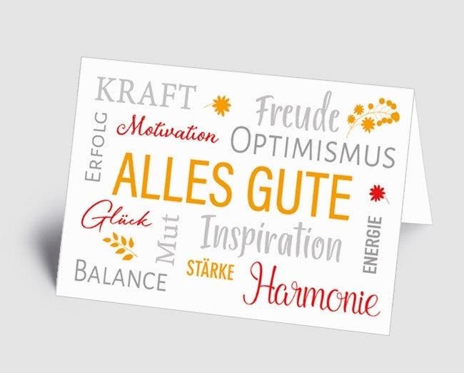 Grusskarte Typo-Art Glückwünsche