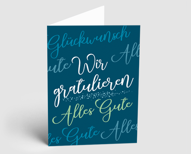 Grusskarte Wir gratulieren
