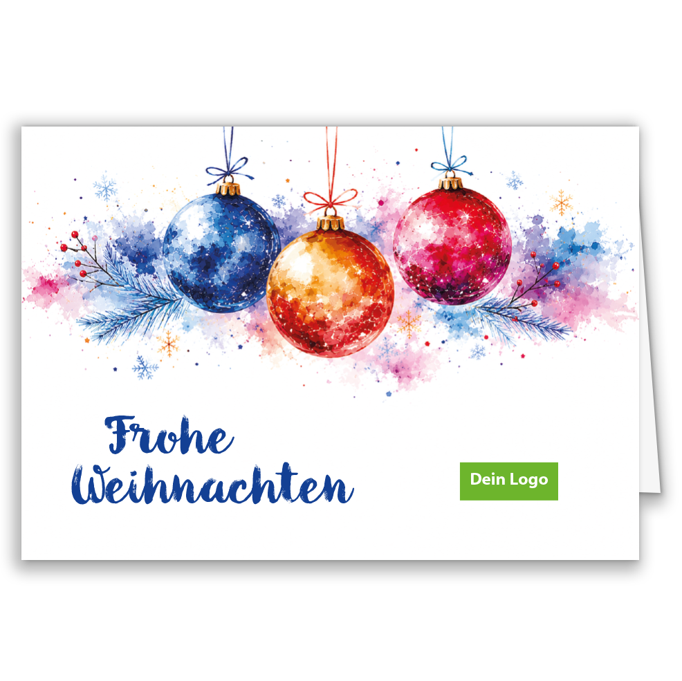 Firmen-Weihnachtskarte „Winterkugeln“