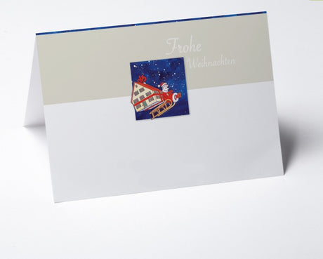 Weihnachtskarte Branche Bau Rentierschlitten