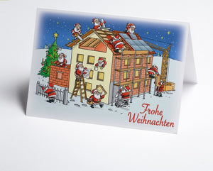 Weihnachtskarte Branche Hausbau verschiedene Gewerke
