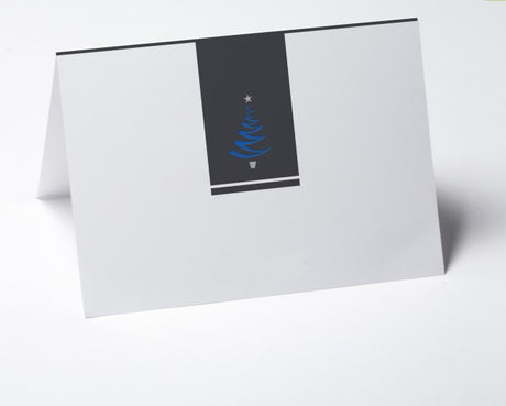 Weihnachtskarte blaue Banderole