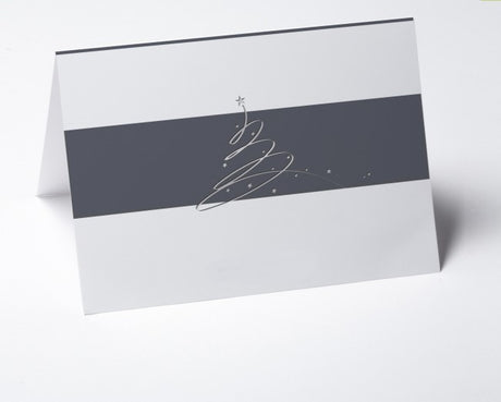 Weihnachtskarte Schwungbaum rot