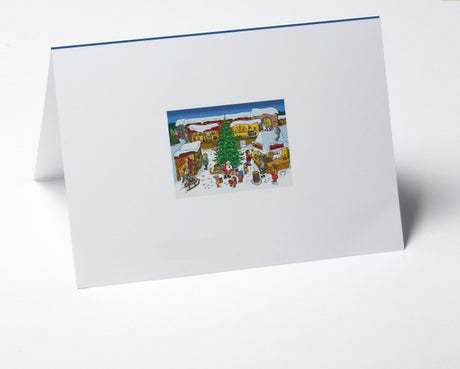 Weihnachtskarte gezeichneter Weihnachtsmarkt