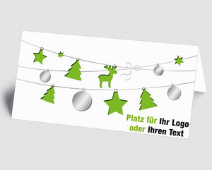 Weihnachtskarte grüne Weihnachtselemente