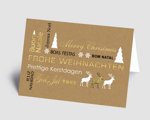 Weihnachtskarte internationale Grüße