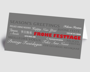 Weihnachtskarte Schriftkarte international