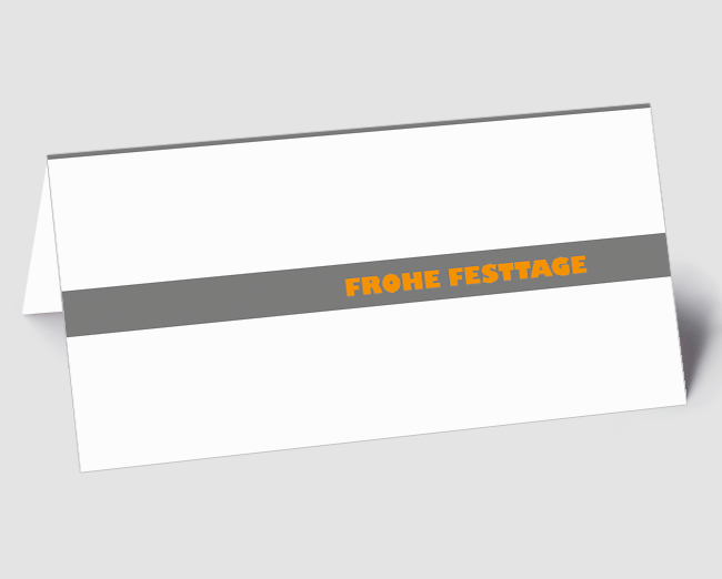 Weihnachtskarte Schriftkarte international, grau-orange