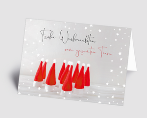 Weihnachtskarte Weihnachtsmützen
