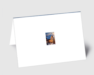 Weihnachtskarte verschneiter Weihnachtmarkt