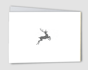 Weihnachtskarte creme/grau Snow Deer Winterdorf