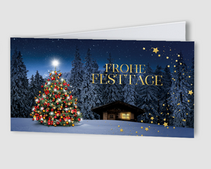 Weihnachtskarte Hüttenzauber