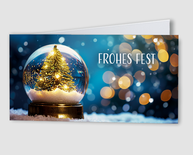 Weihnachtskarte Schneekugel