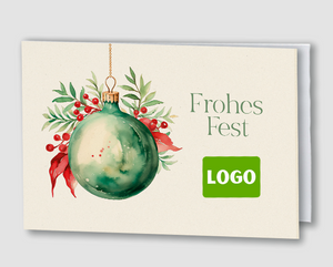 Weihnachtskarte Aquarell Kugel