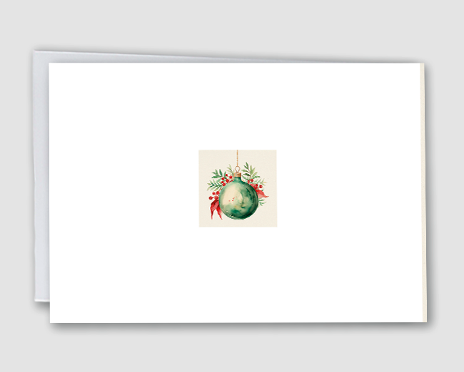Weihnachtskarte Aquarell Kugel
