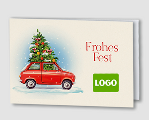 Weihnachtskarte Vintage Auto