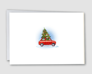 Weihnachtskarte Vintage Auto
