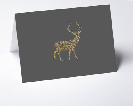 Weihnachtskarte goldener Hirsch