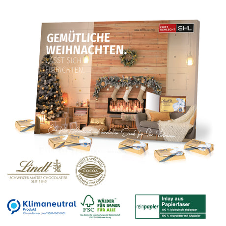 Werbeartikel Adventskalender Lindt mit Logo für Firmen