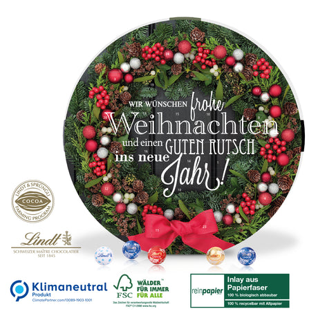 Werbeartikel Adventskalender Lindt für Mitarbeiter, Geschäftspartner und Kunden