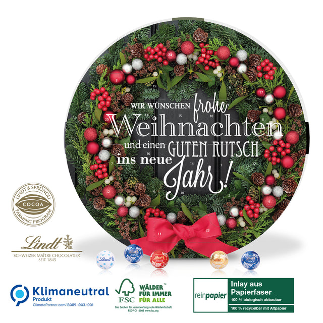 Werbeartikel Adventskalender Lindt für Mitarbeiter, Geschäftspartner und Kunden