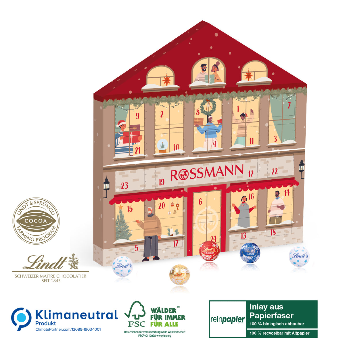 Adventskalender Lindt „Weihnachtshaus“ Organic
