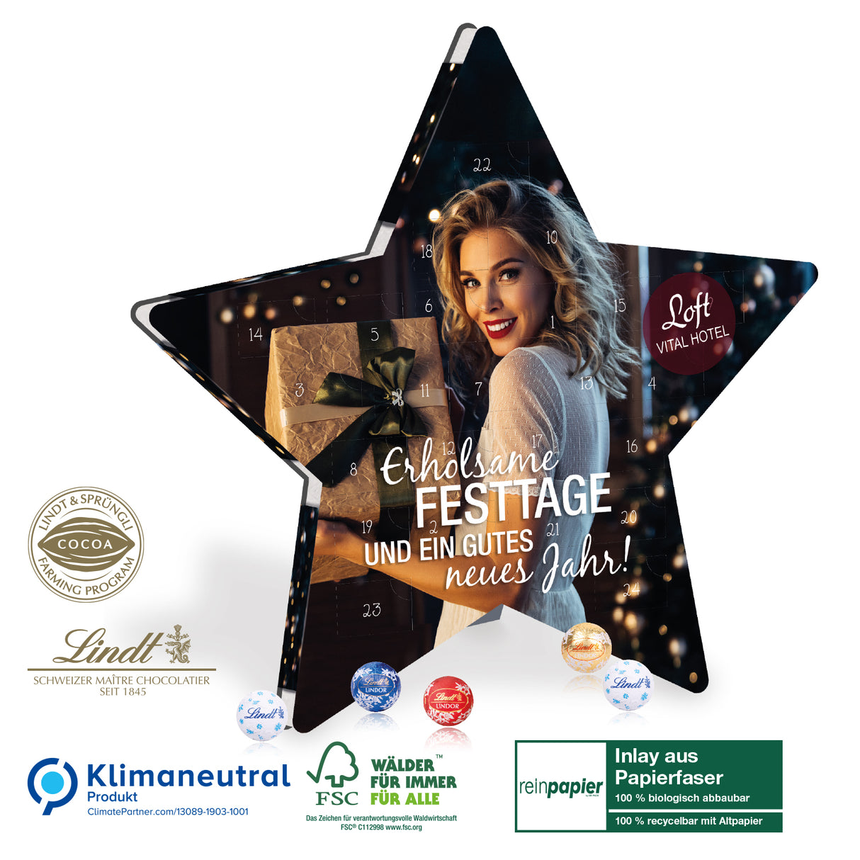 Adventskalender Lindt „Sternform"