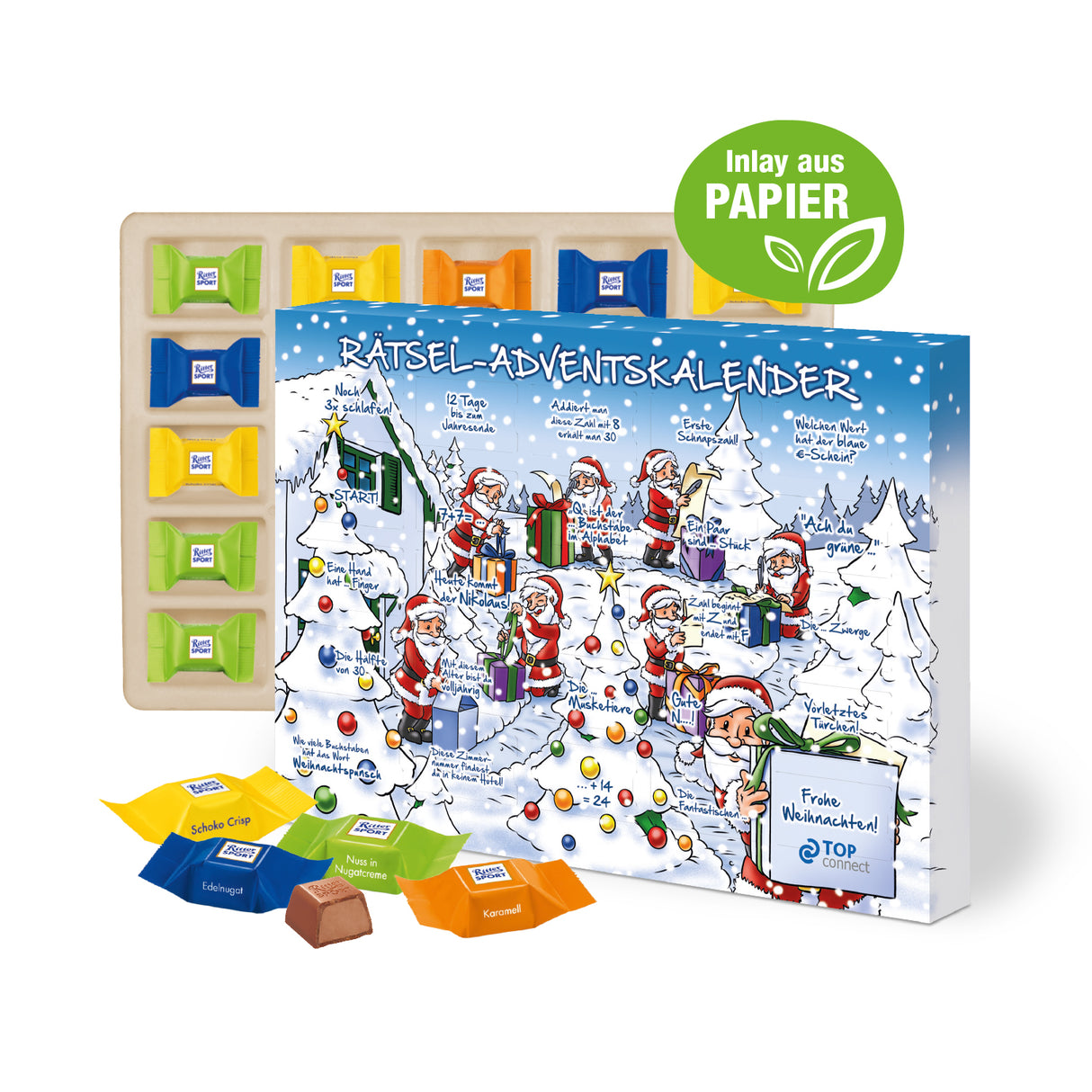 Adventskalender mit Ritter Sport Schokowürfel