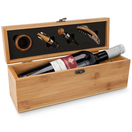 Wein in Bambuskiste
