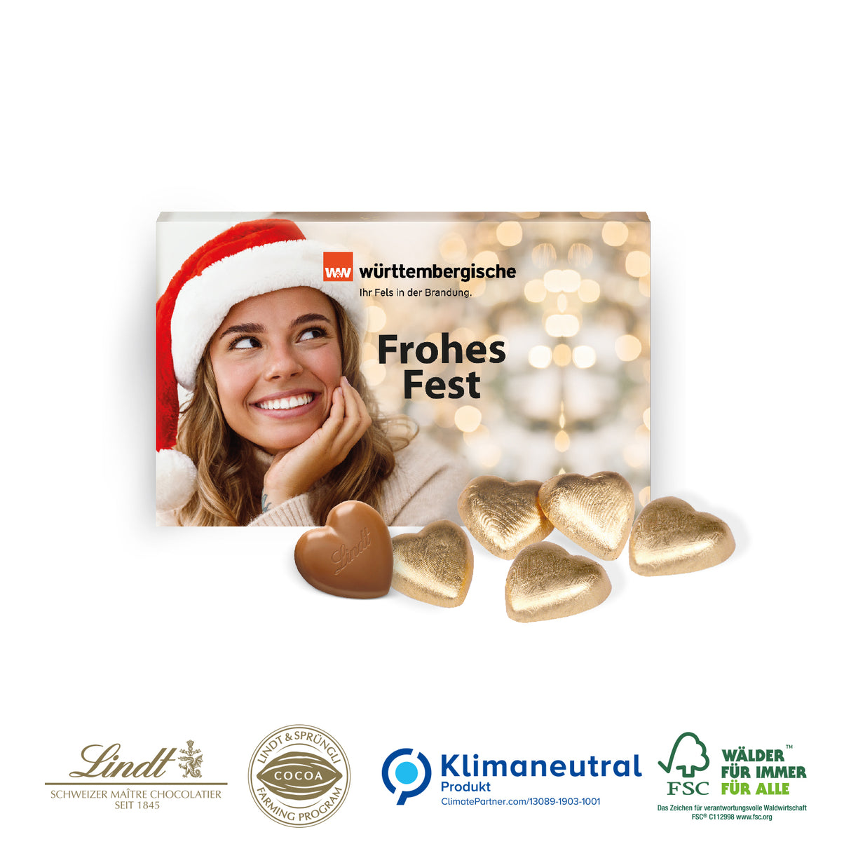 Präsentbox „Business“ mit Lindt Schokoherzen
