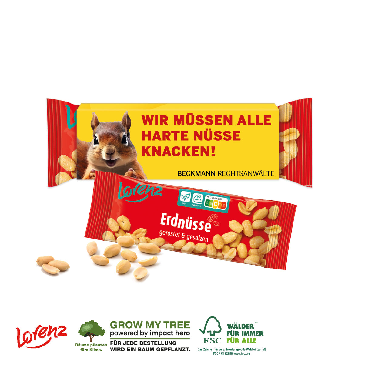 Lorenz Erdnüsse im Werbeschuber
