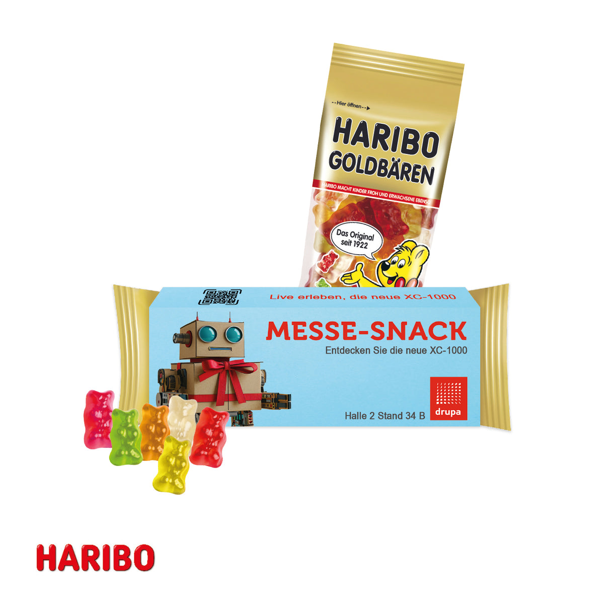 Haribo Goldbären / Tropifrutti im Werbeschuber 75g
