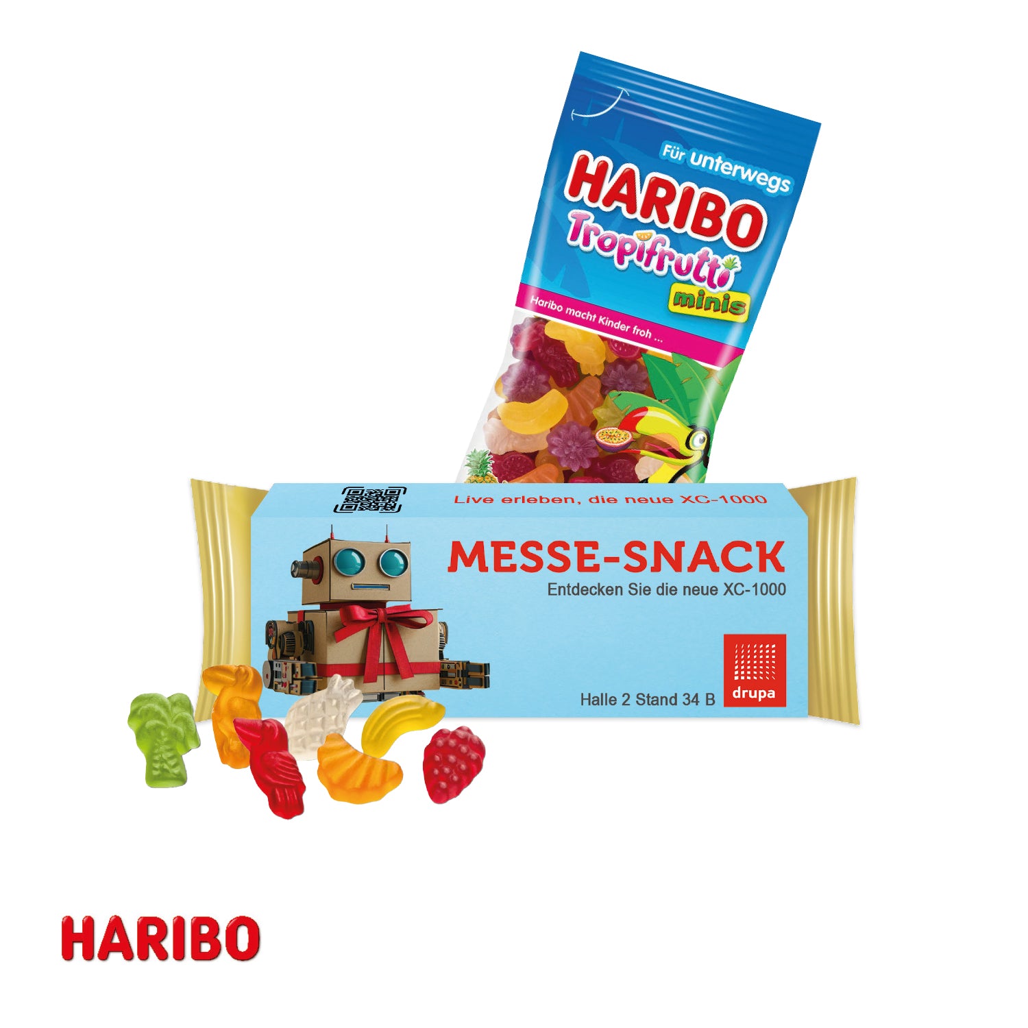 Haribo Goldbären / Tropifrutti im Werbeschuber 75g