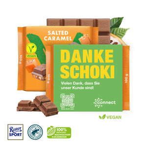 Ritter SPORT "Vegan" mit Werbebanderole