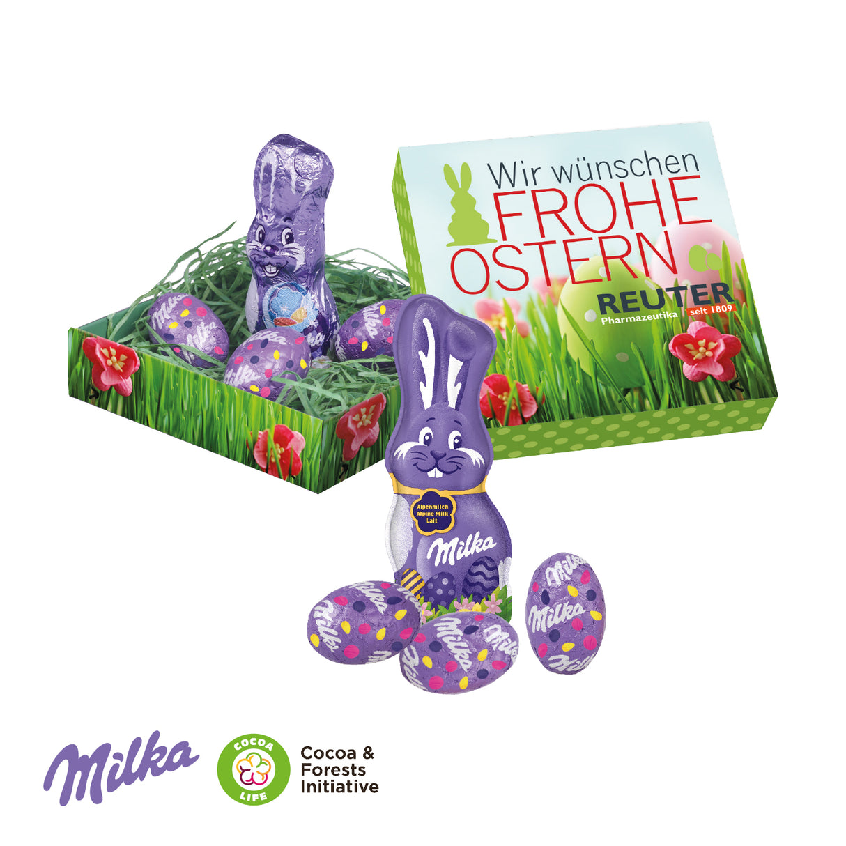 Osternest mit Schokolade von Milka für Mitarbeiter