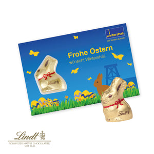 Schokokarte mit Lindt Goldhase Für deine Mitarbeiter