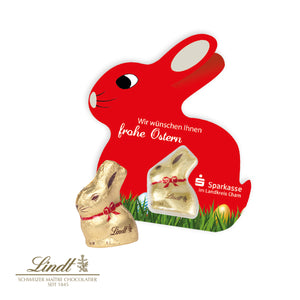 Schokokarte mit Lindt Goldhase