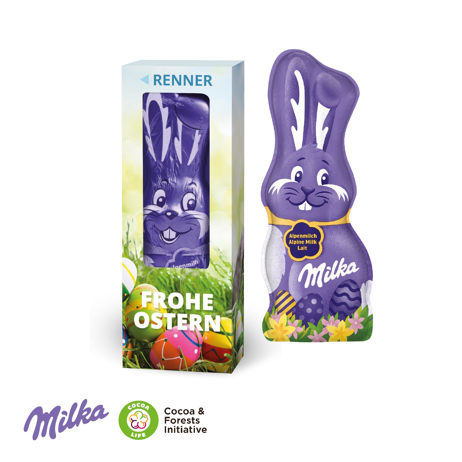 Milka Schmunzelhase in der Werbebox, 45 g