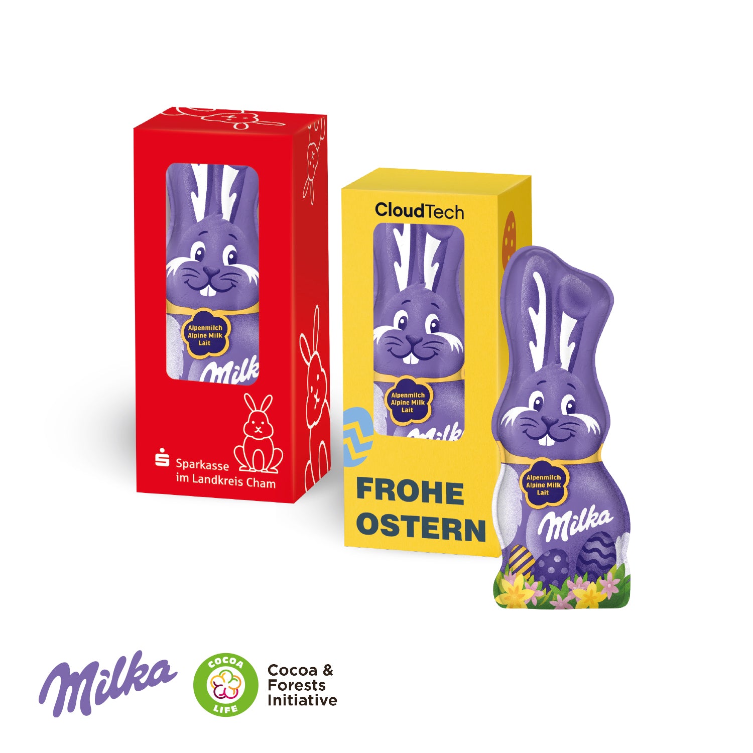 Milka Schmunzelhase in der Werbebox, 15 g