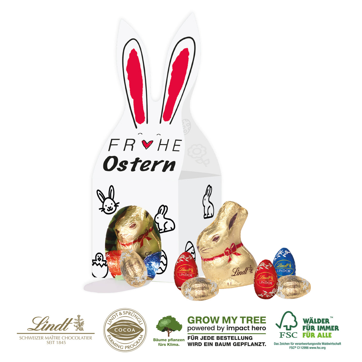 3D Präsent Häschen mit Lindt Schokolade