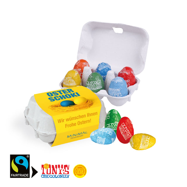 Schoko-Eier 6er mit Tony's Schokolade für Mitarbeiter