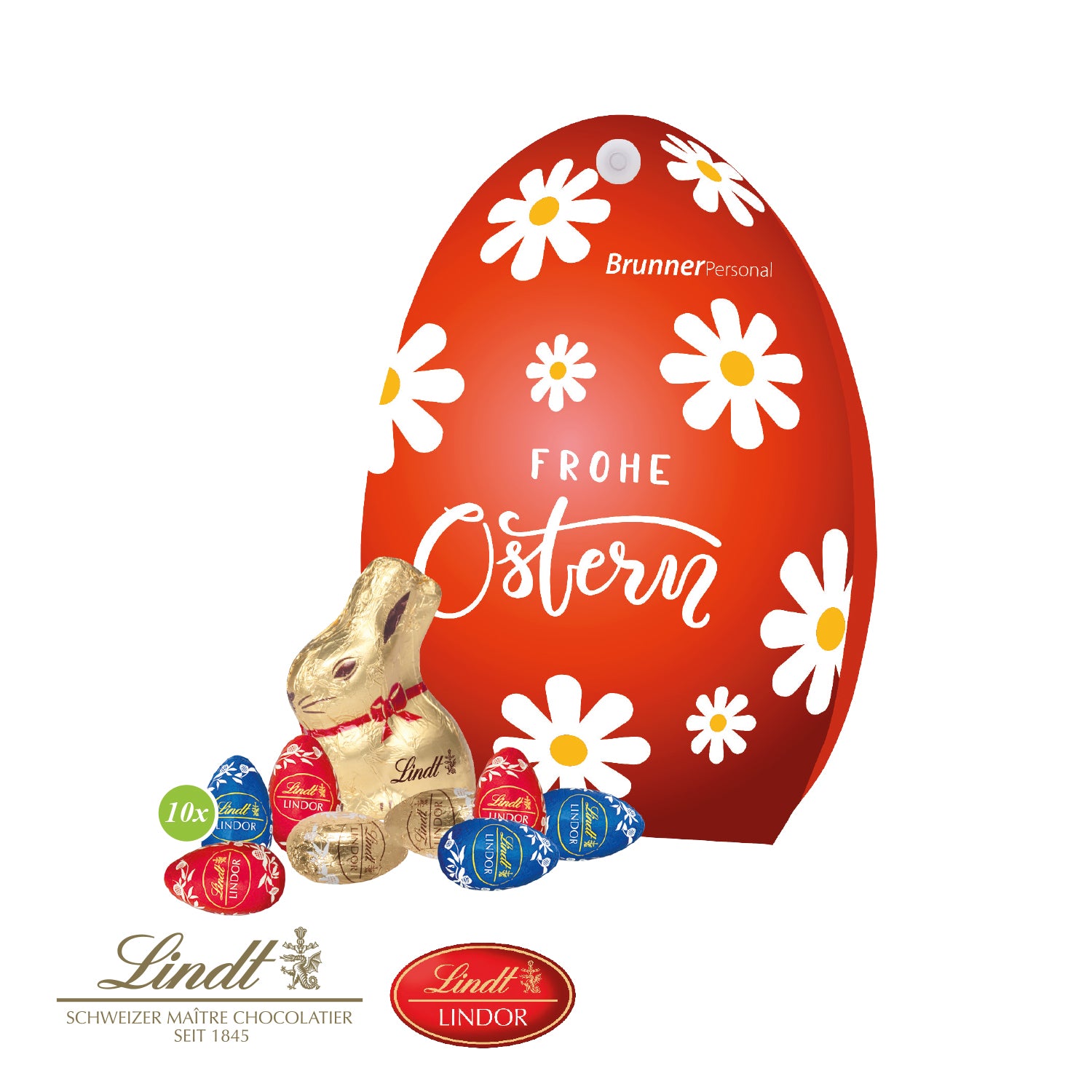 Osterpräsent Mitarbeiter - Werbe-Osterei mit Schokoladenmischung