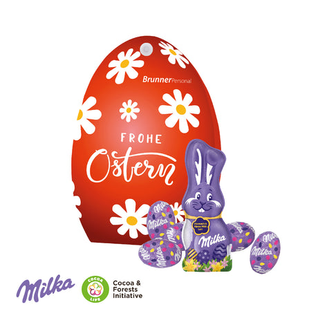 Osterpräsent Mitarbeiter - Werbe-Osterei mit Schokoladenmischung