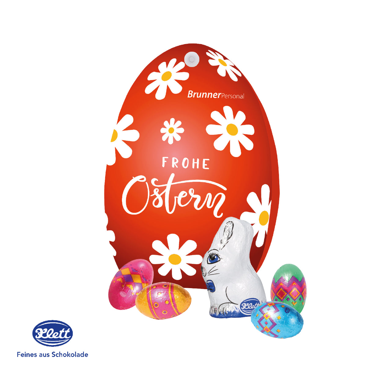 Osterpräsent Mitarbeiter - Werbe-Osterei mit Schokoladenmischung