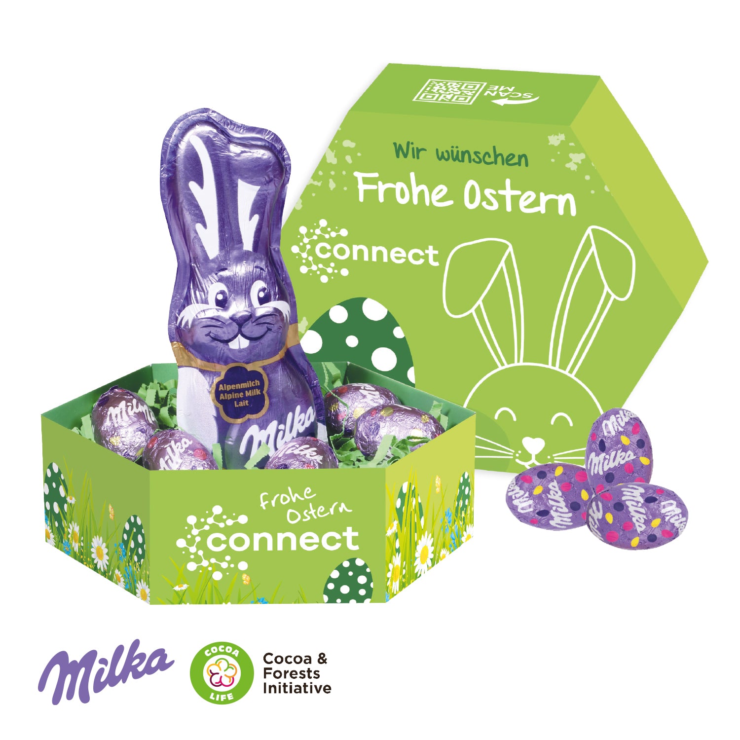 Großes Osternest mit Schokolade von Milka