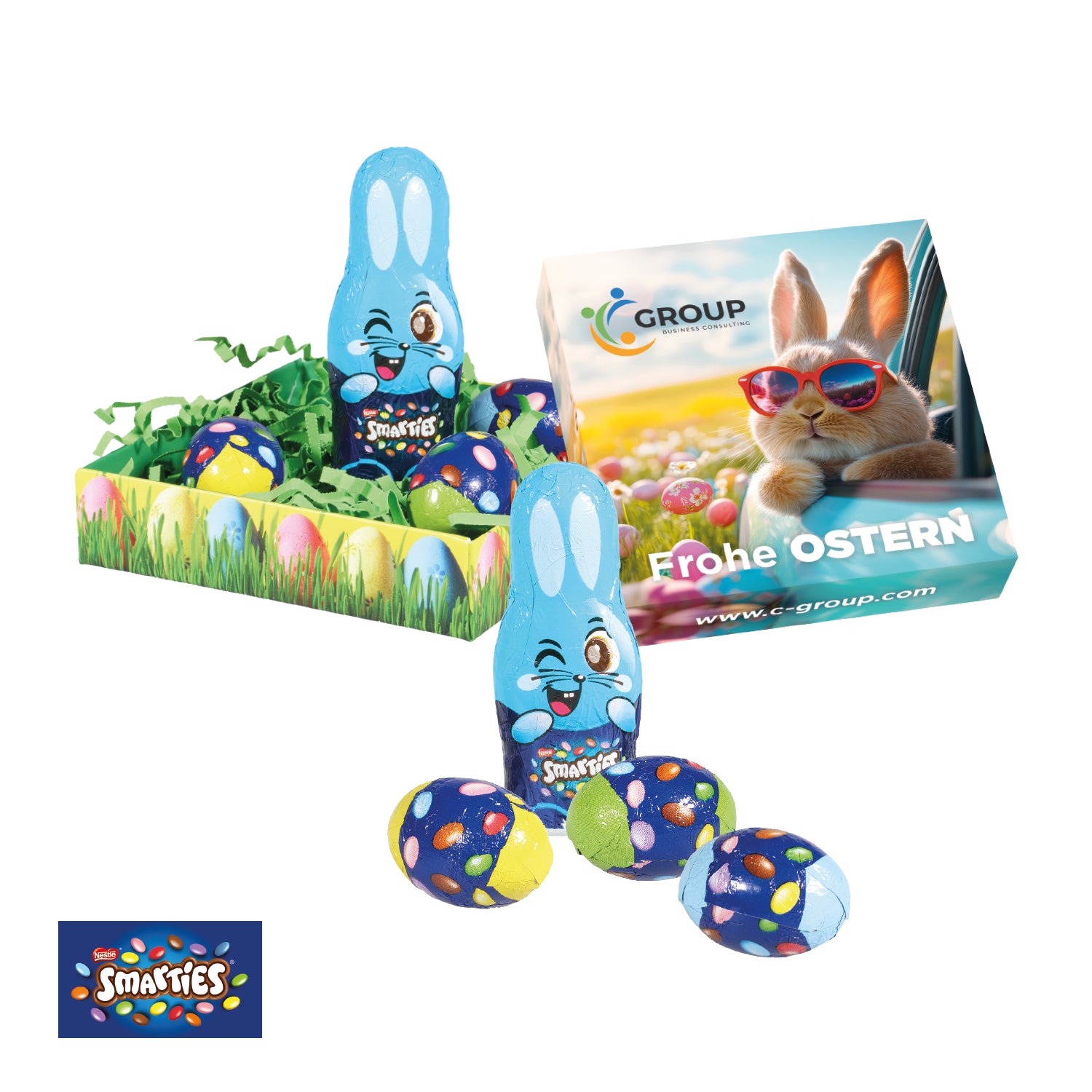 Osternest mit Schokolade von Smarties® perfekt für Kunden