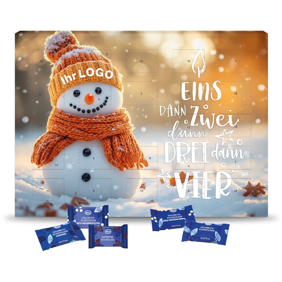 Wand-Adventskalender mit Klett Fairtrade® Schokolade