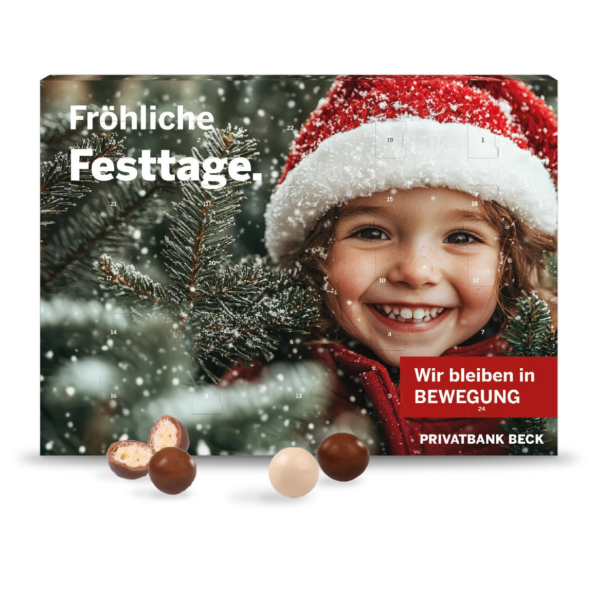 Wand-Adventskalender mit Brandt Knusperkugeln