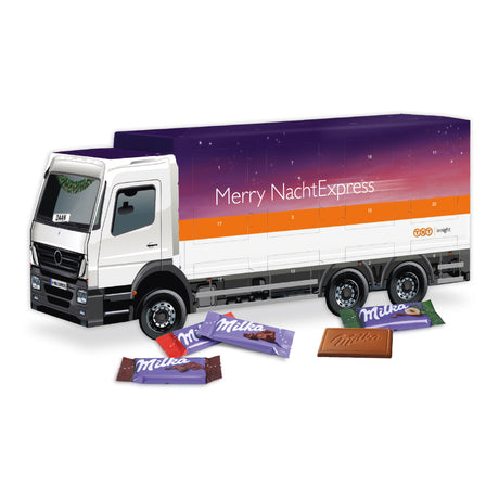 LKW Werbeartikel Adventskalender mit Milka Schokolade