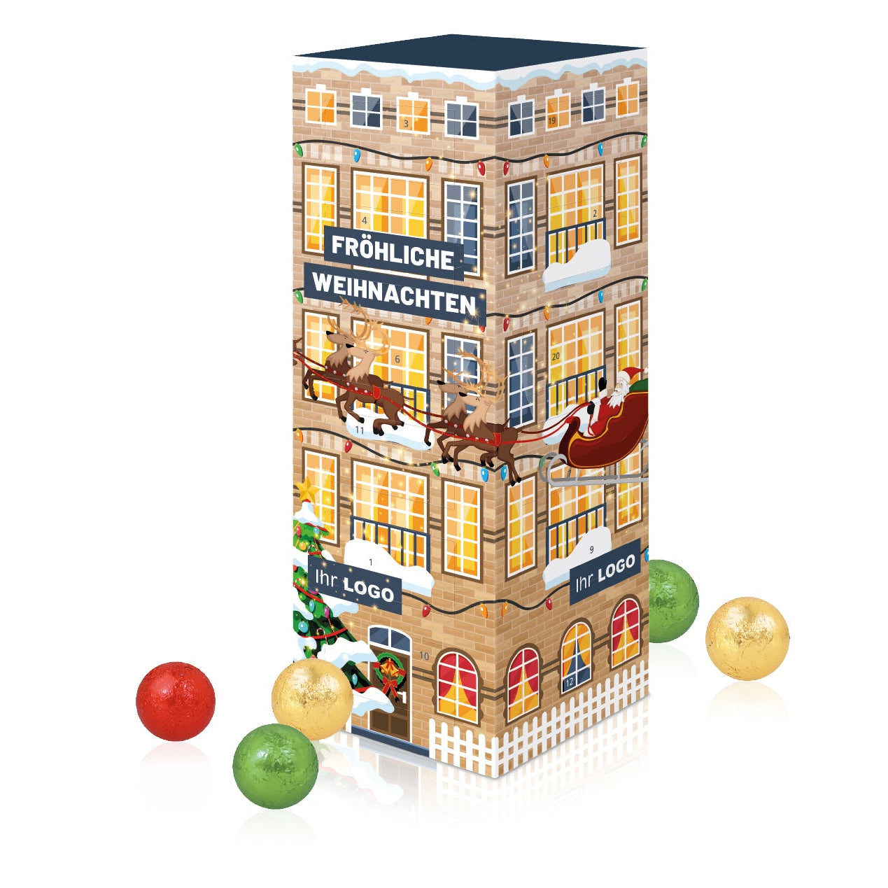 Adventskalender „Turm“ mit Schokolade